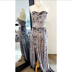 Elegant Velvet Strapless Maxi Dress